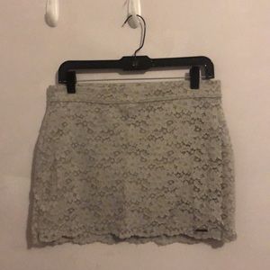 Abercrombie & Fitch Stretch Gray Lace Mini Skirt